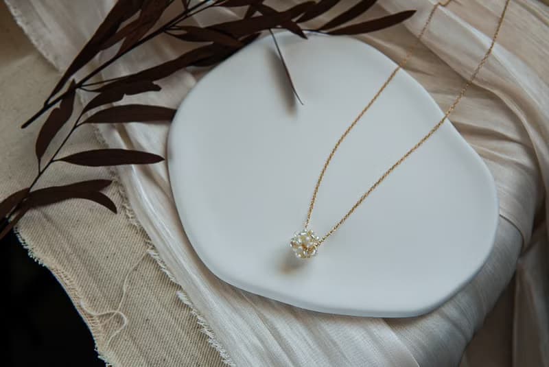 HESTIA 簡約繡球花珍珠項鍊 SV925/14KGF