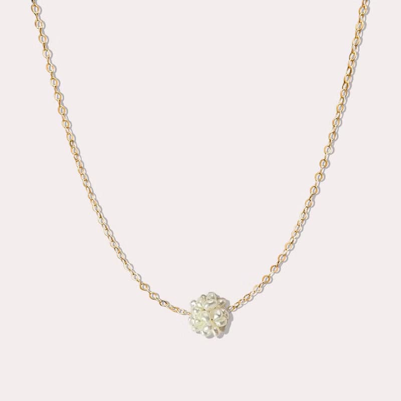 HESTIA 簡約繡球花珍珠項鍊 SV925/14KGF