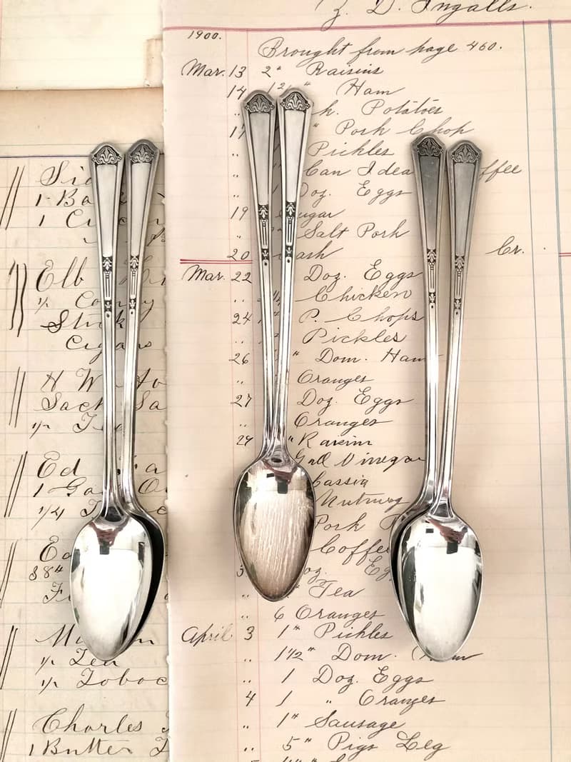 Antique 1930年代Florentine 鍍銀長湯匙/茶匙/攪拌匙 單支