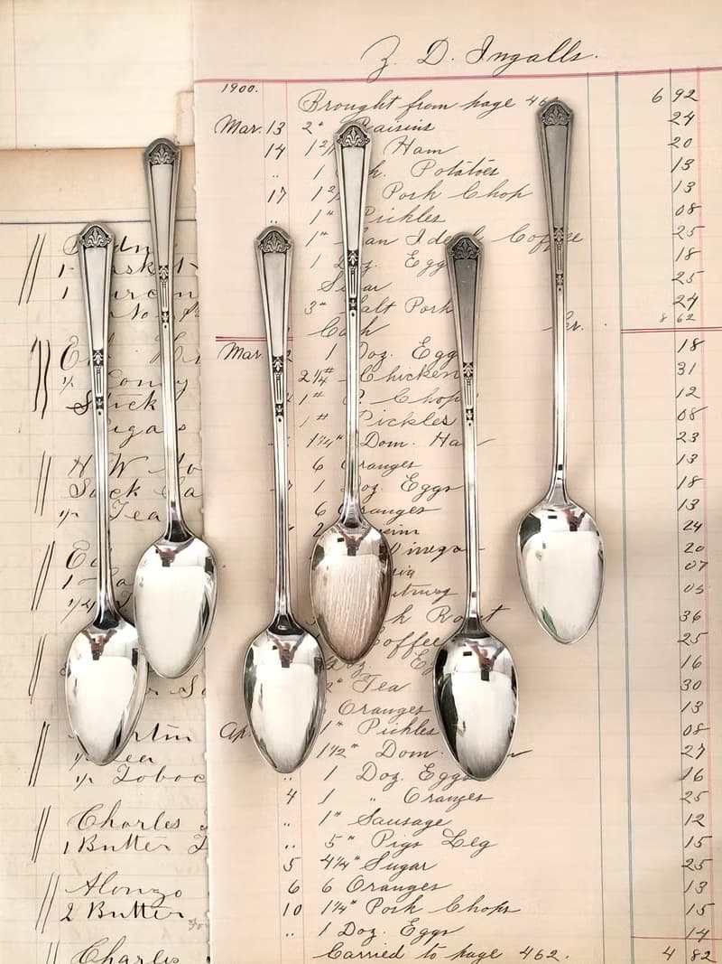 Antique 1930年代Florentine 鍍銀長湯匙/茶匙/攪拌匙 單支