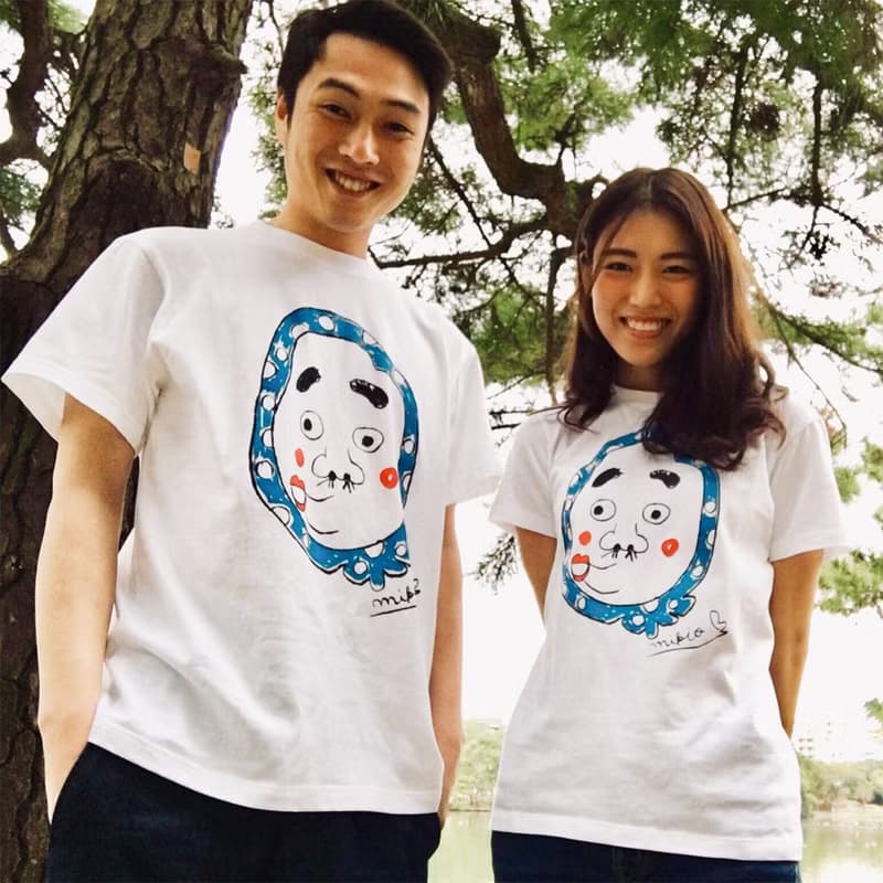 ひょっとこ レディース メンズ tシャツ カップル ペアー 2枚セット