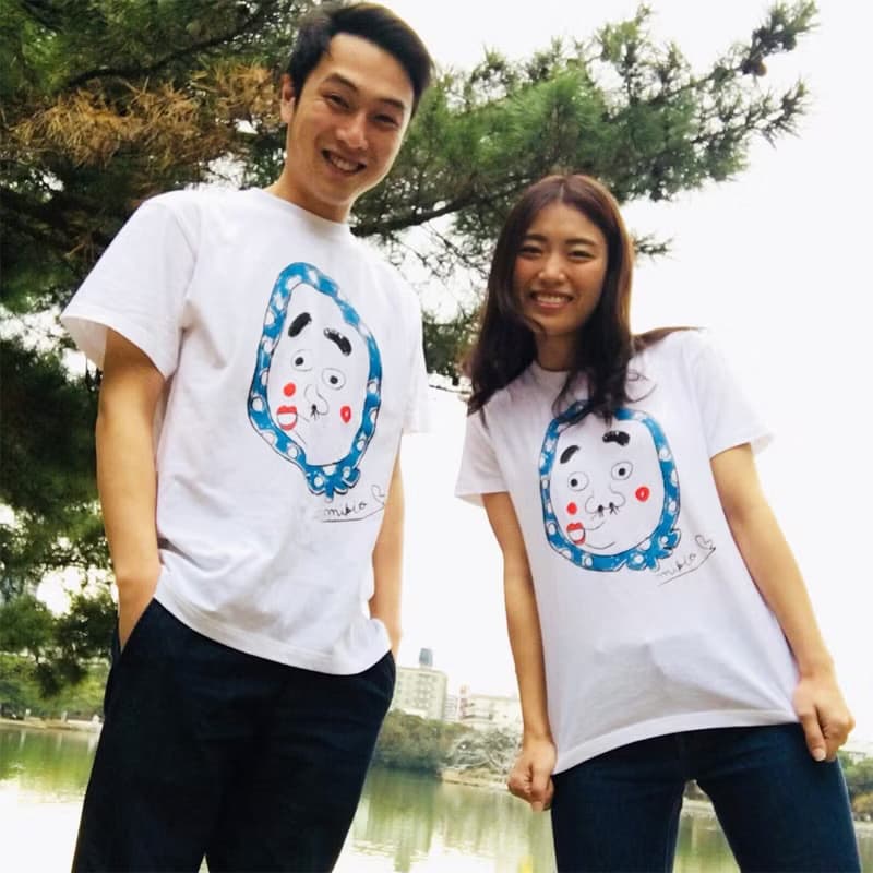 ひょっとこ レディース メンズ tシャツ カップル ペアー 2枚セット