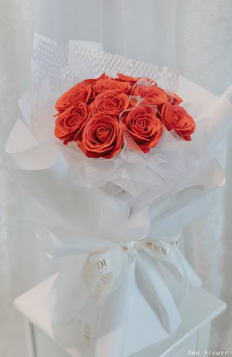 紅玫瑰花束/香皂花花束/生日花束/情人節花束/告白花束/女友花束