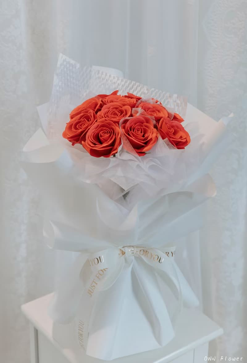 紅玫瑰花束/香皂花花束/生日花束/情人節花束/告白花束/女友花束