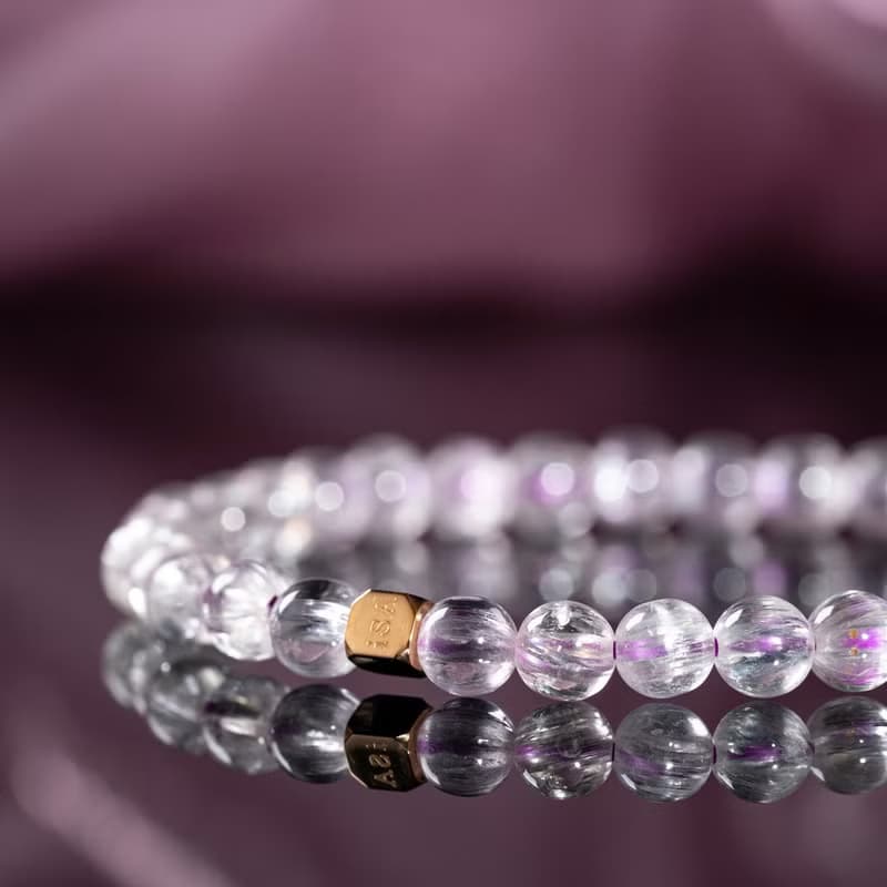 透體拉絲貓眼紫鋰輝 | 天然能量手串 | 8-9mm