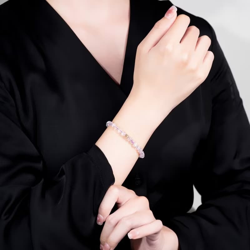 透體拉絲貓眼紫鋰輝 | 天然能量手串 | 8-9mm