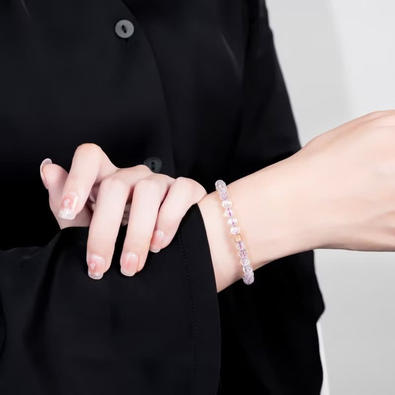 透體拉絲貓眼紫鋰輝 | 天然能量手串 | 8-9mm