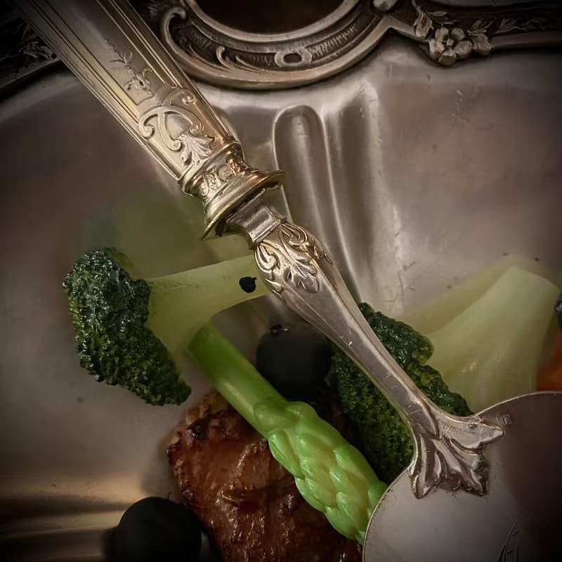 法國路易十六風格 大型純銀柄鍍銀面 食物分食鏟/有原盒裝