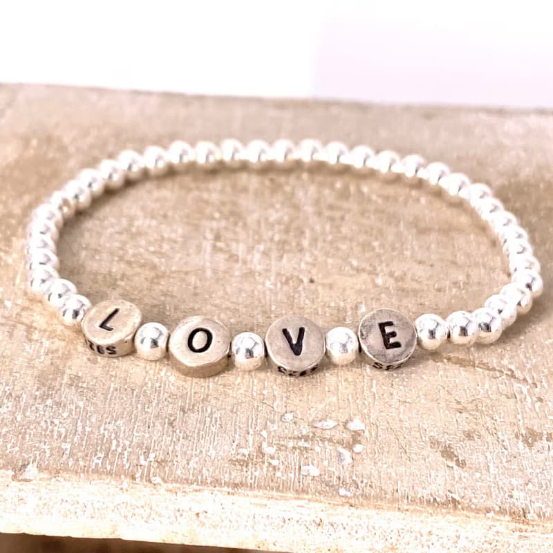 純銀 LOVE S925 (自選字母)手鍊