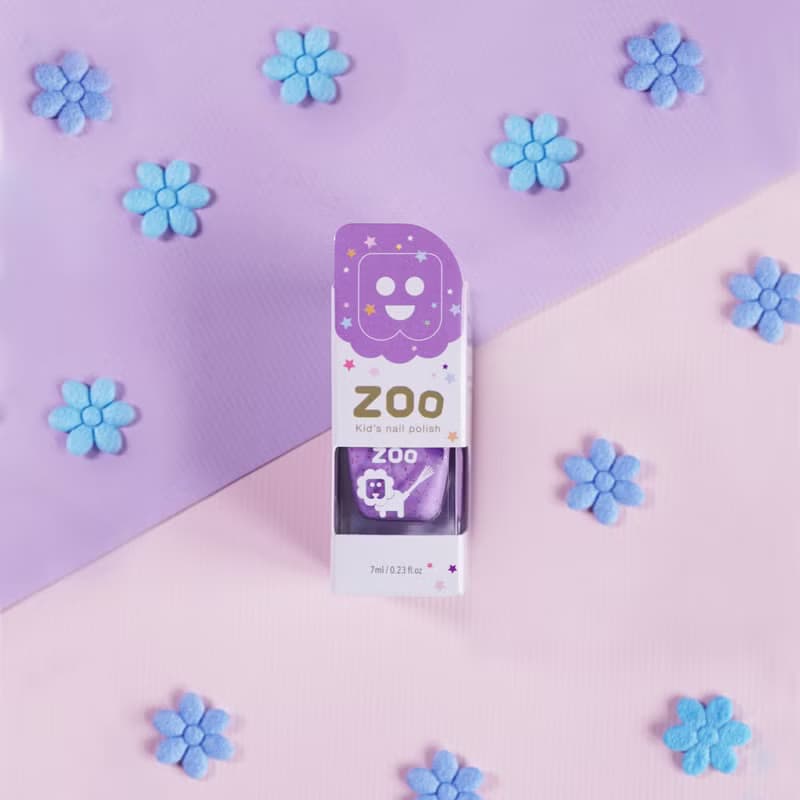 22搖滾紫花獅 ZOO兒童指甲油 無毒可撕 水性親膚 兒童節禮物