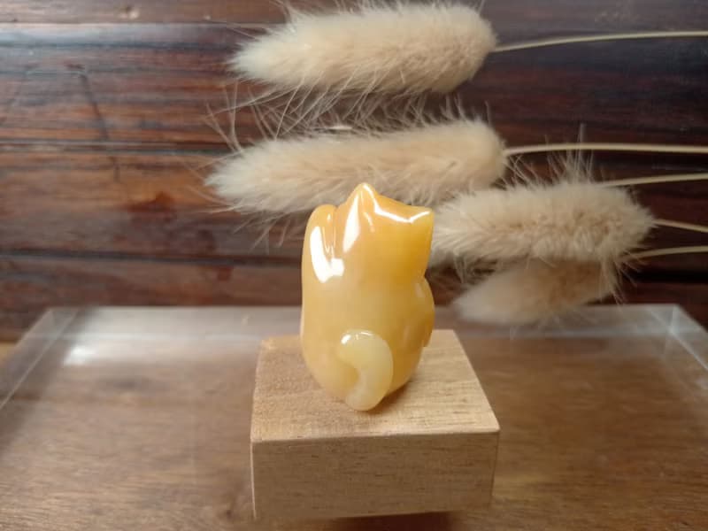 【訂做】招財貓 動物擺飾 天然玉礦石手工雕刻|新年禮物
