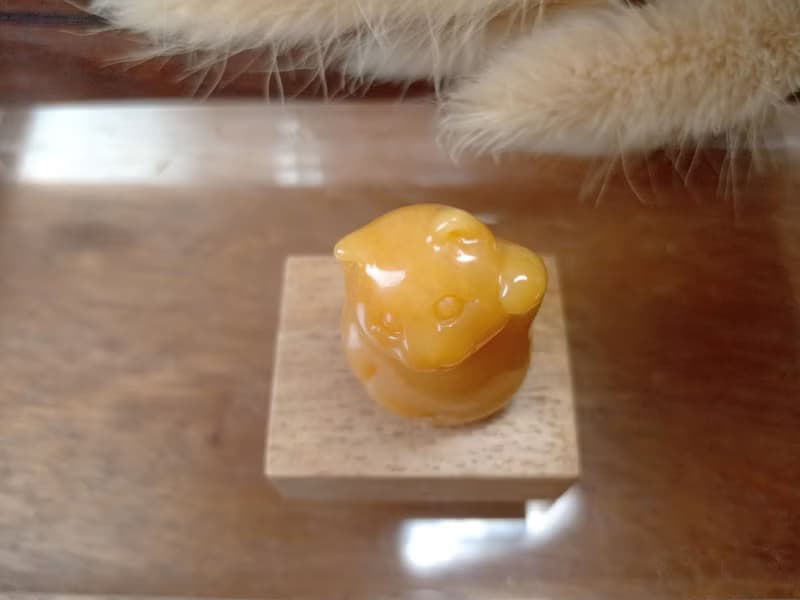 【訂做】招財貓 動物擺飾 天然玉礦石手工雕刻|新年禮物