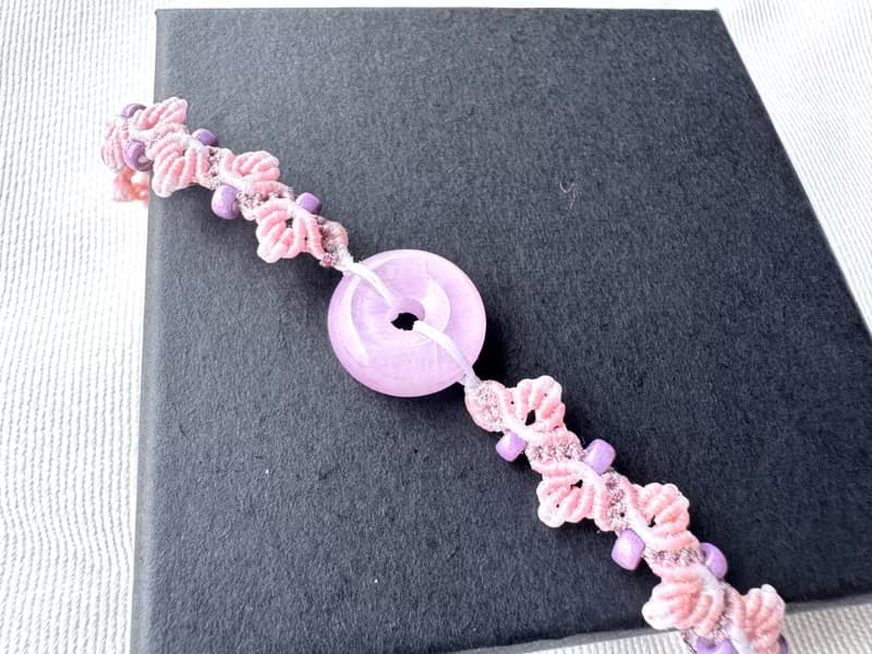 230605 Macrame 南美蠟線 紫鋰輝 手鍊