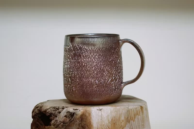 柴燒馬克杯/啤酒杯/420ml/爆裂刻紋/瀧間拾光
