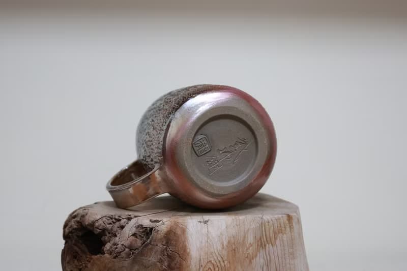 柴燒馬克杯/啤酒杯/420ml/爆裂刻紋/瀧間拾光