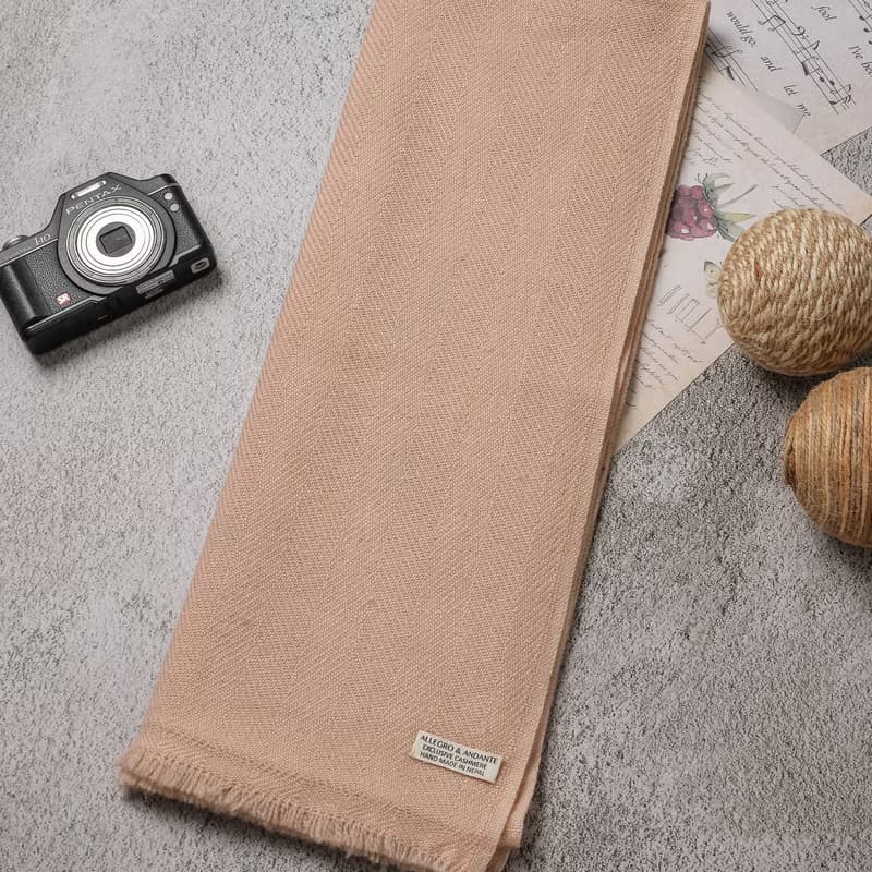 【窄版】喀什米爾羊毛圍巾 經典黑白格紋 脖圍 手工機織