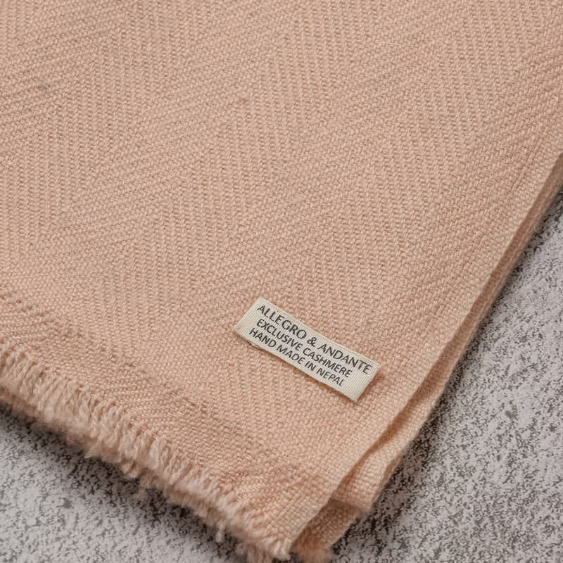 【窄版】喀什米爾羊毛圍巾 經典黑白格紋 脖圍 手工機織