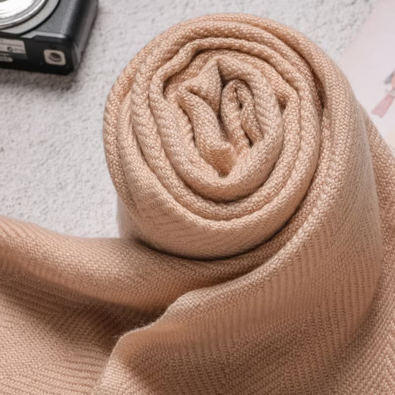 【窄版】喀什米爾羊毛圍巾 經典黑白格紋 脖圍 手工機織