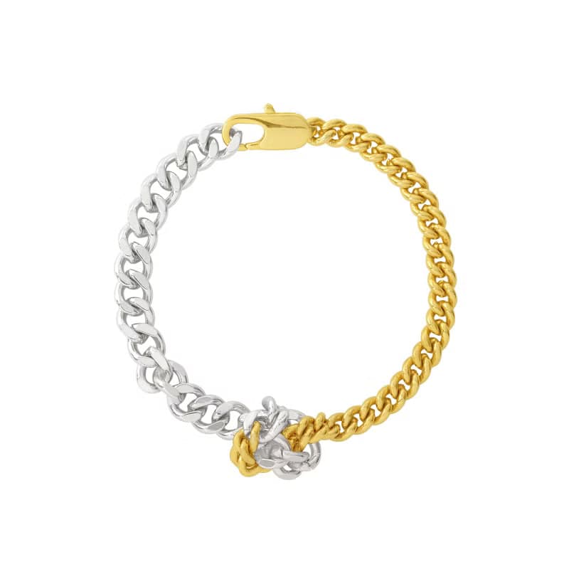 【品牌設計款最佳禮物】雙色繩結 個性鎖鍊手環