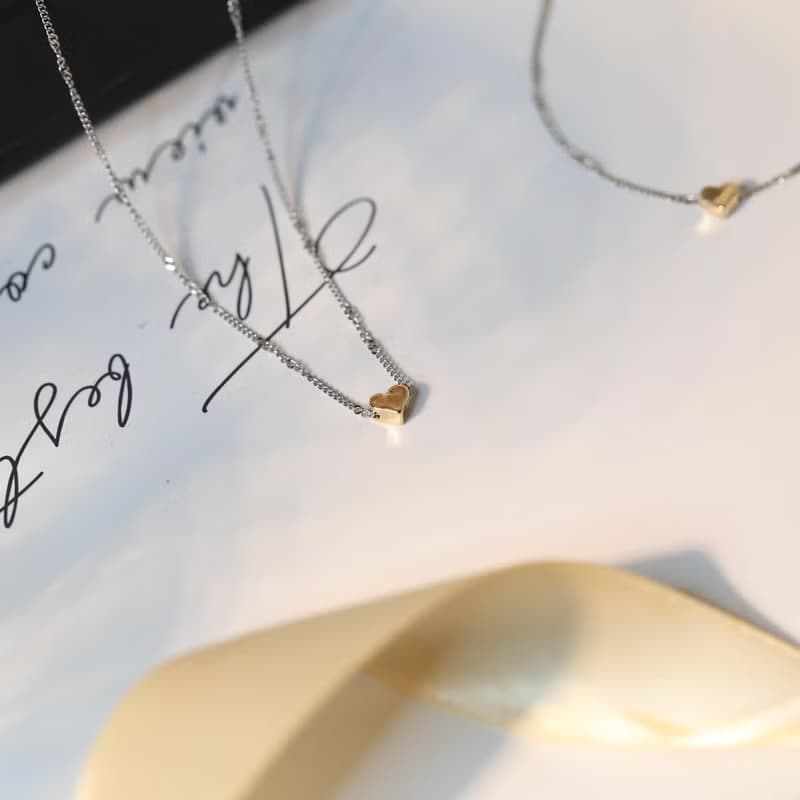 鋼-質感小金心項鍊 情人節禮物 禮物 愛心項鍊 情人節