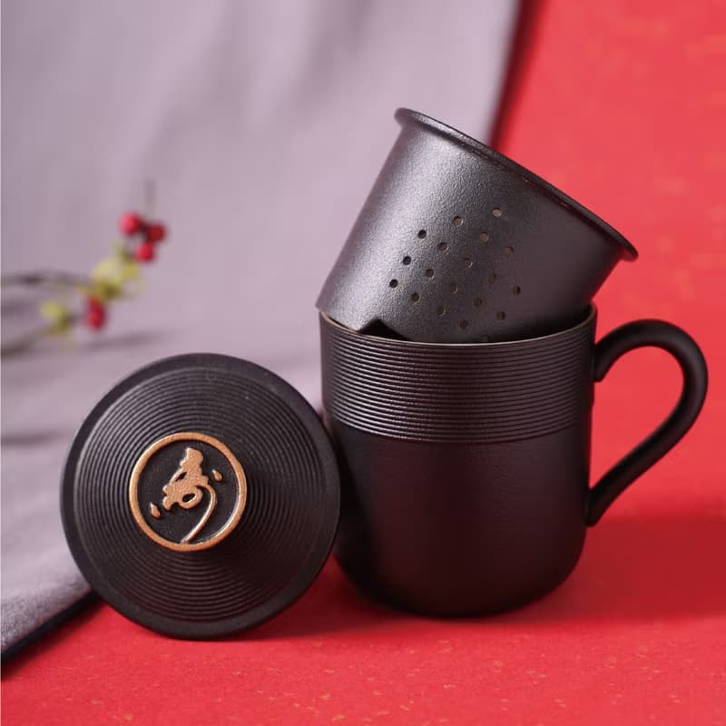 陸寶LOHAS 真好 金猴 壽字 蓋杯 泡茶杯