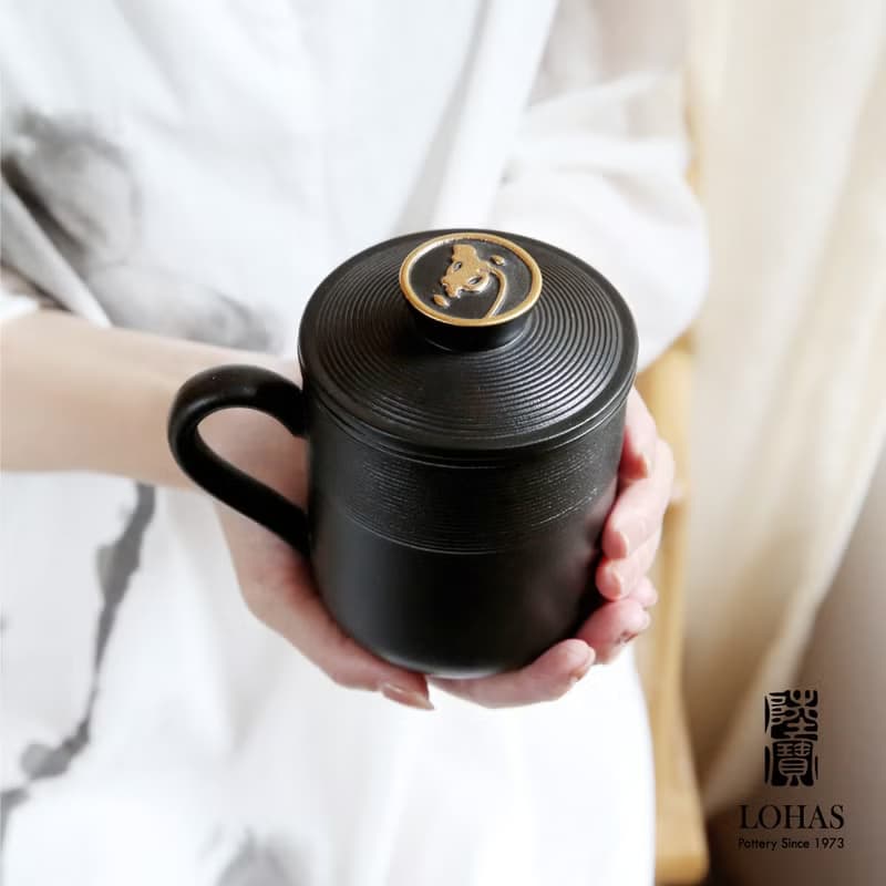 陸寶LOHAS 真好 金猴 壽字 蓋杯 泡茶杯
