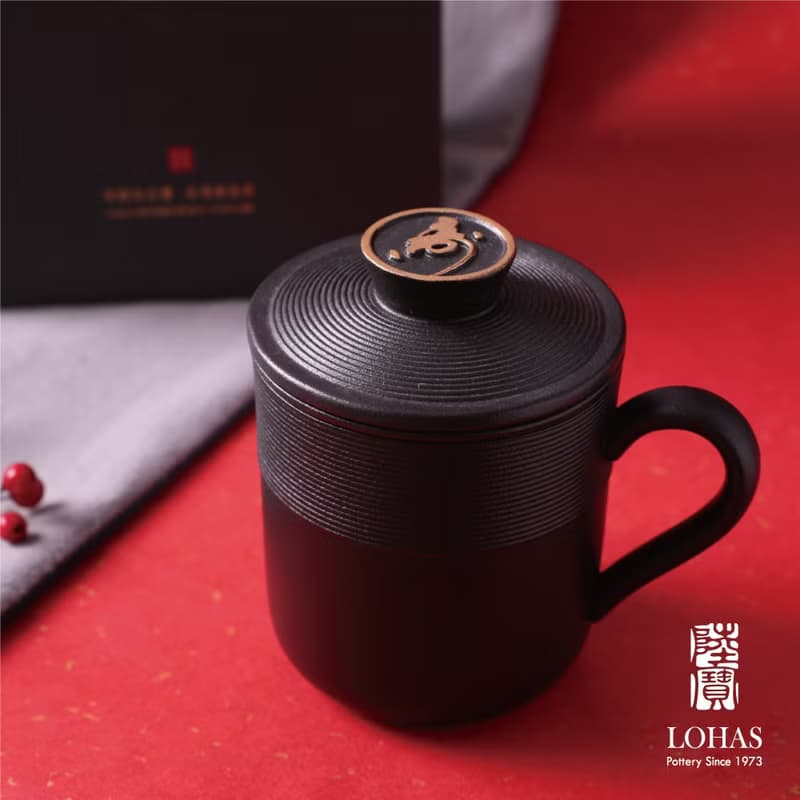 陸寶LOHAS 真好 金猴 壽字 蓋杯 泡茶杯