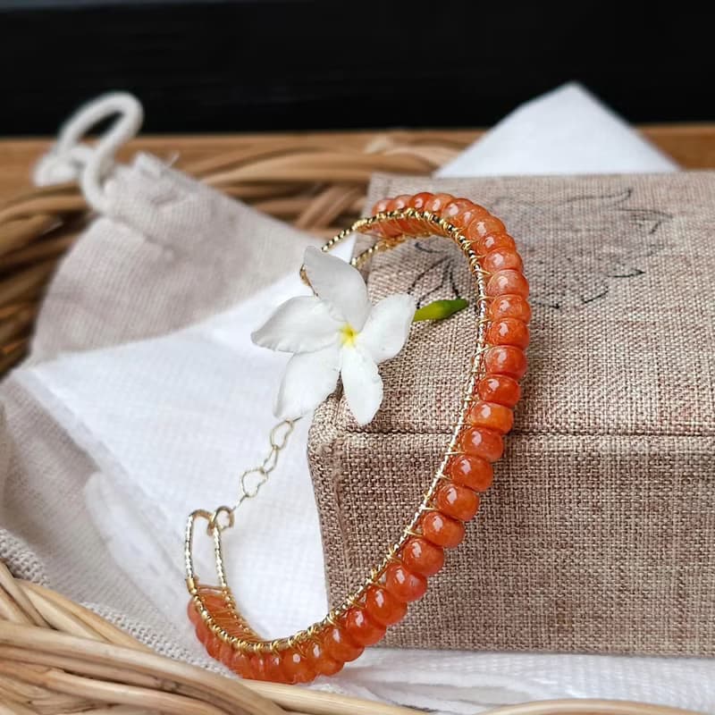 Burmese Red Jade Bangle Real Silver Body Gold Niello Plated Free Size 5.5 mm New