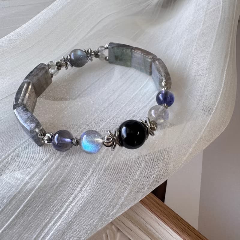 拉長石手排設計 堇青石 金運石 招財助事業人際