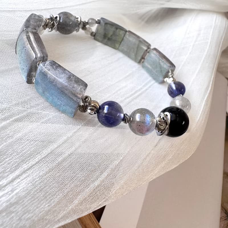 拉長石手排設計 堇青石 金運石 招財助事業人際