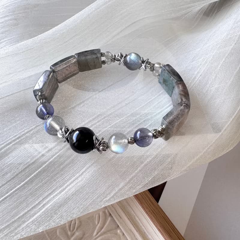 拉長石手排設計 堇青石 金運石 招財助事業人際