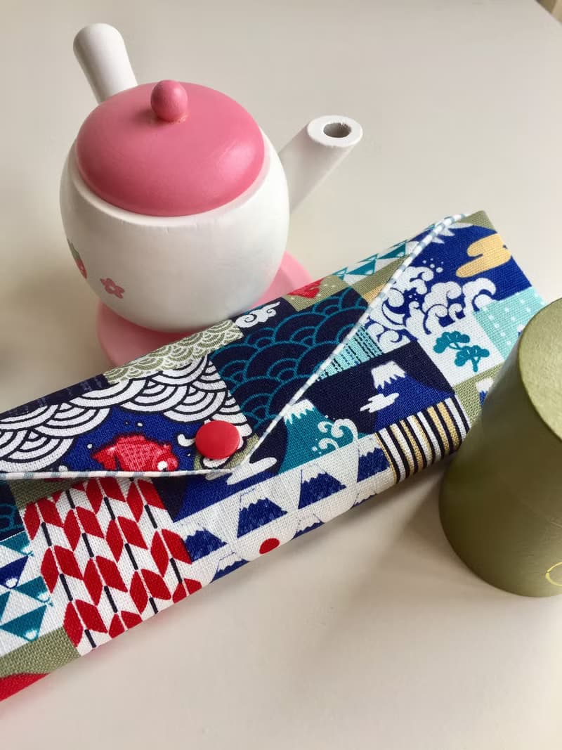 文青風環保筷袋  怡然自得  手作餐具袋.交換禮物.