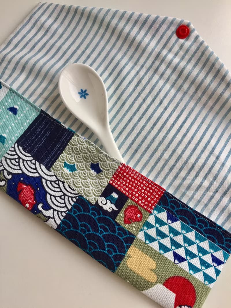 文青風環保筷袋  怡然自得  手作餐具袋.交換禮物.