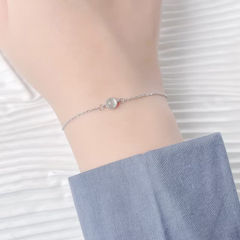 葡萄石925純銀杯子蛋糕手鍊