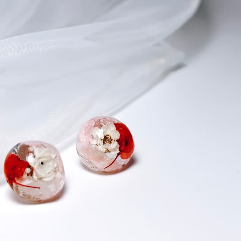 胭枳 • 押花手工耳環