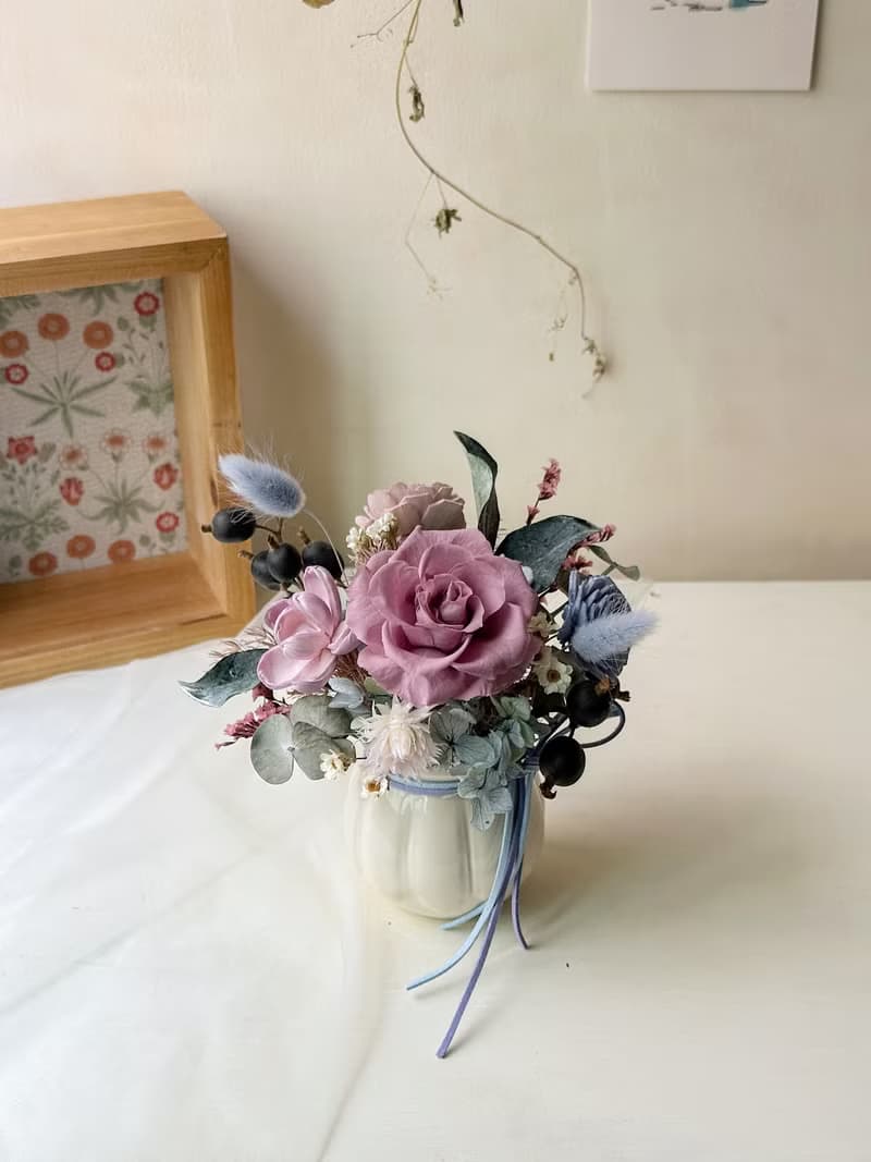 童話風 永生小盆花 復古色 開幕花禮