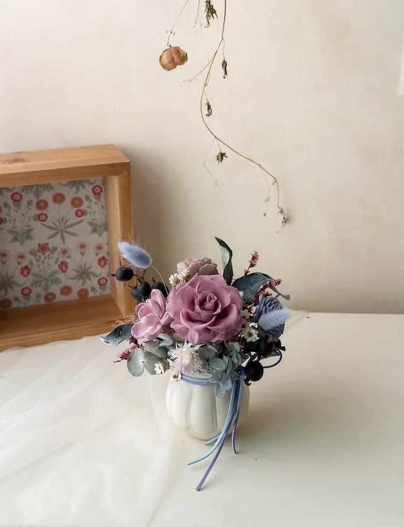 童話風 永生小盆花 復古色 開幕花禮