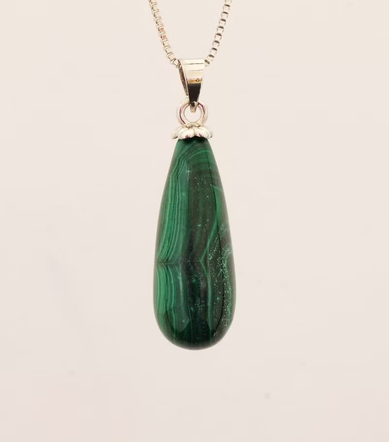 孔雀石吊墜項鍊-1 ( Malachite Necklace-1 )