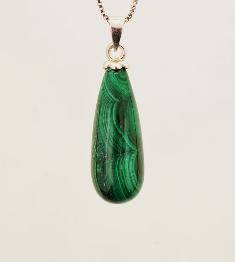孔雀石吊墜項鍊-1 ( Malachite Necklace-1 )