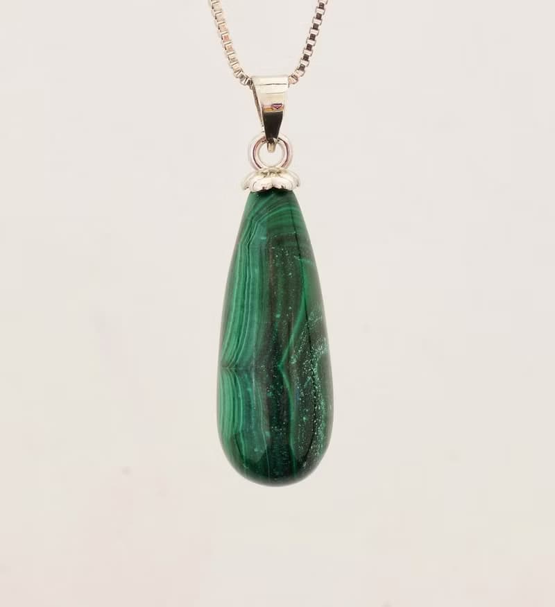 孔雀石吊墜項鍊-1 ( Malachite Necklace-1 )