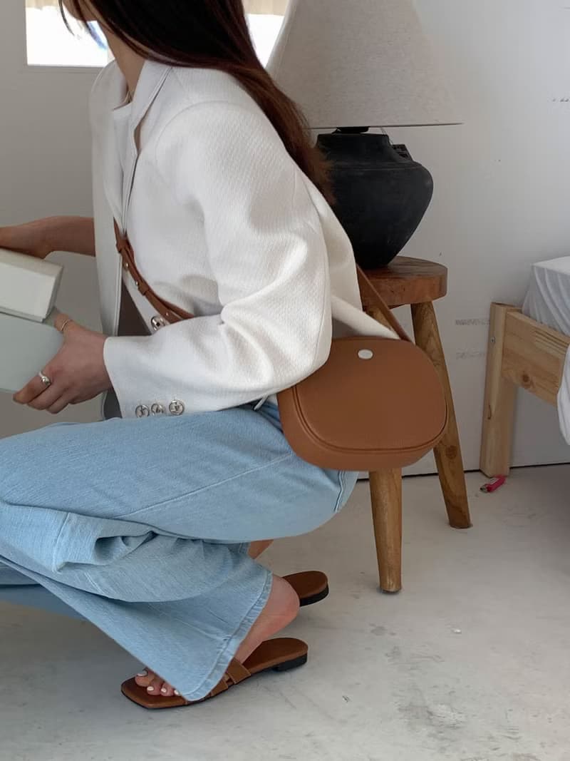 韓國 The Ally | CINDY BAG | 棕色 | 牛皮手袋 斜背包