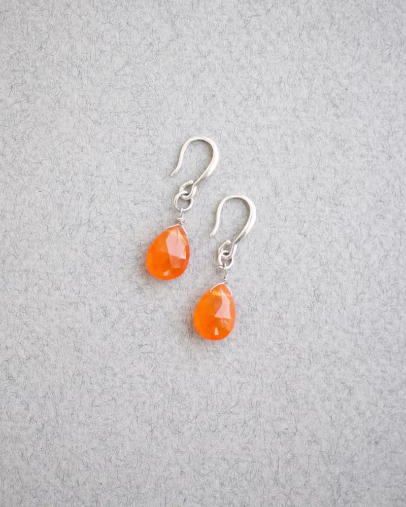 Carnelian Teardrop Earrings, 925 Silver, Virgo stone, Halloween Gift, Leo Gem