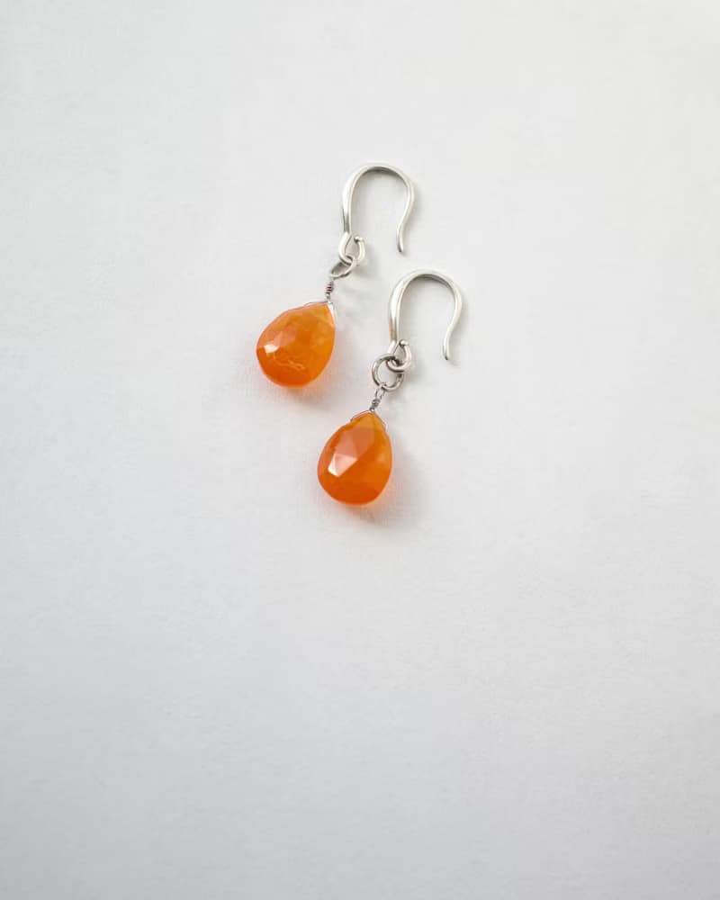 Carnelian Teardrop Earrings, 925 Silver, Virgo stone, Halloween Gift, Leo Gem