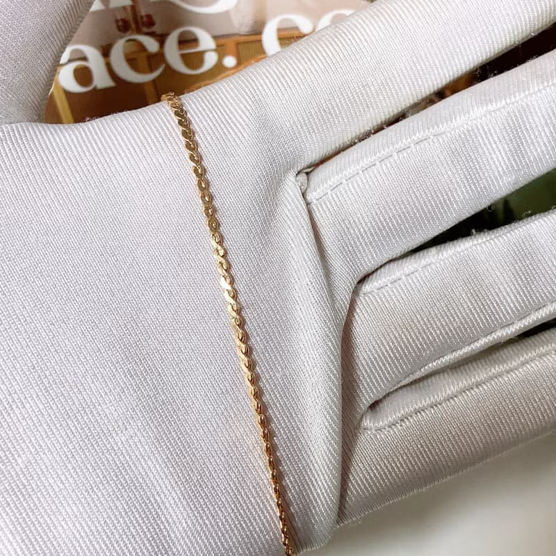 【西洋古董飾品】SARA雅緻柔軟麻花卷鏈 k金合金 手鍊手環