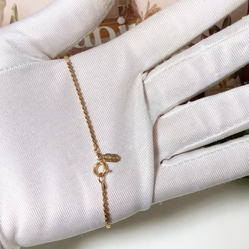 【西洋古董飾品】SARA雅緻柔軟麻花卷鏈 k金合金 手鍊手環