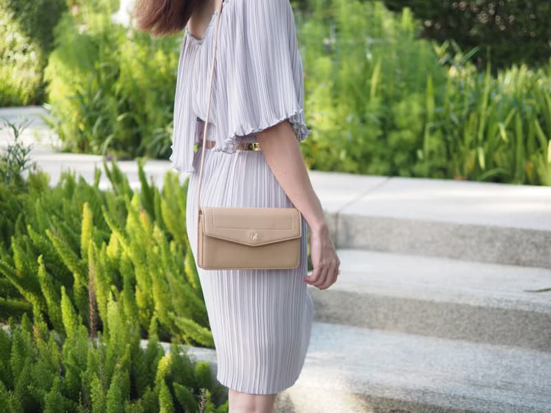 Irene (Beige) :  Multi-function bag, clutch , long wallet, mini crossbody