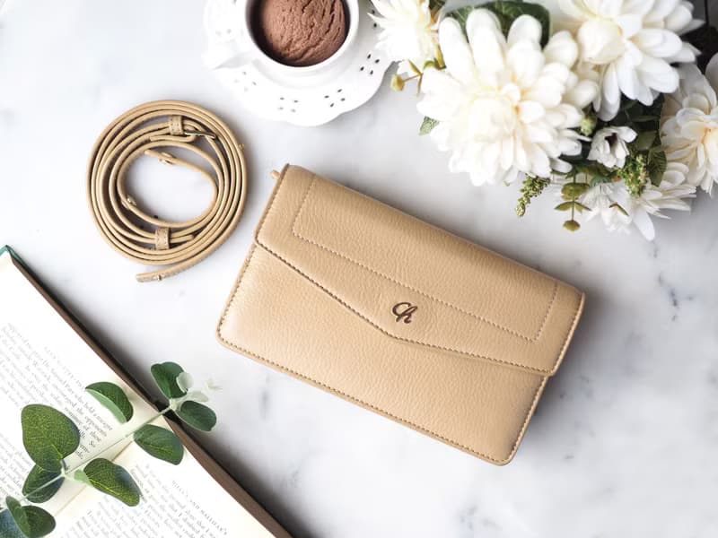 Irene (Beige) :  Multi-function bag, clutch , long wallet, mini crossbody