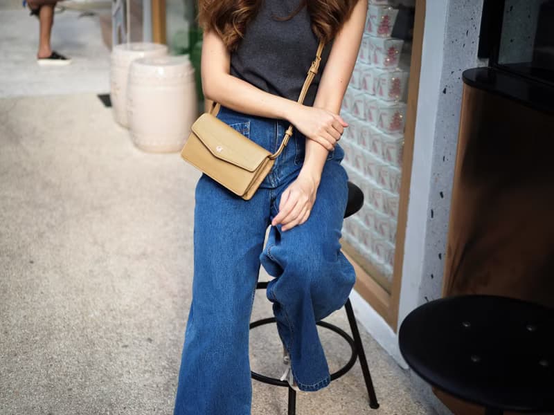 Irene (Beige) :  Multi-function bag, clutch , long wallet, mini crossbody