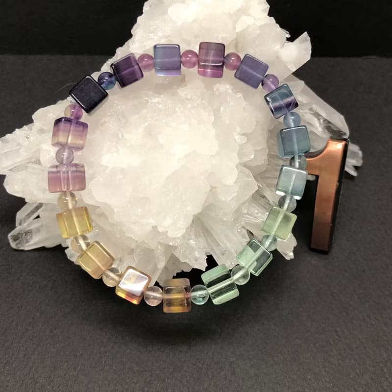 快速出貨天然螢石手鍊 方塊手鏈手鍊 瑩石 翡冷翠