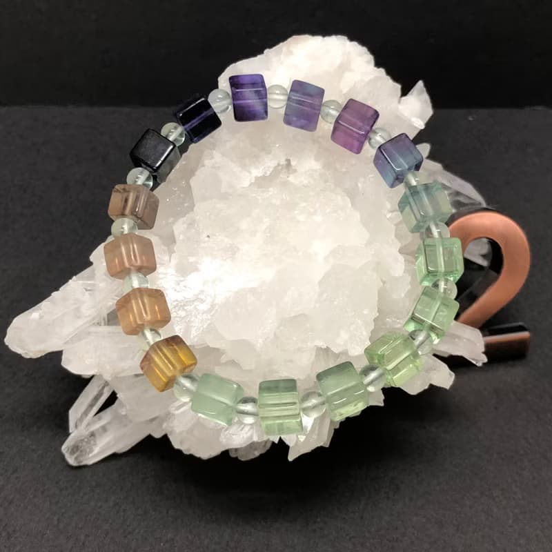 快速出貨天然螢石手鍊 方塊手鏈手鍊 瑩石 翡冷翠